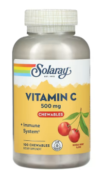 Solaray Vitamin C Chewables  (Витамин С) натуральная вишня 500 мг 100 жевательных таблеток