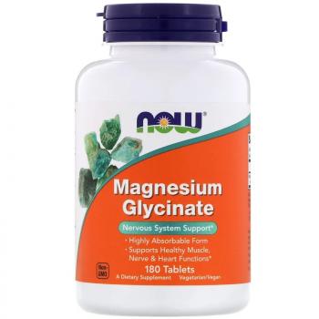 NOW Magnesium Glycinate (Глицинат магния) 180 таблеток