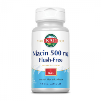 KAL Niacin Flush Free (Ниацин B-3 без покраснений) 500 мг 60 капсул