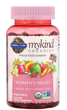 Garden of Life MyKind Organics Women's Multi Organic Berry (Женские мультивитамины) 120 вег жевательных таблеток