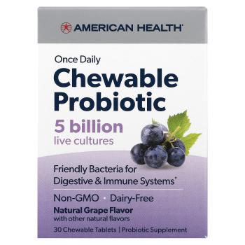 American Health Chewable Probiotic (Жевательный пробиотик (5 млрд) со вкусом винограда 60 таблеток, срок годности 05/2023