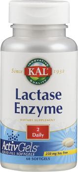 KAL Lactase ActivGels (Фермент лактазы) 250 мг 60 капсул
