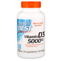 Doctor's Best Vitamin D-3 125 мкг (5000 IU) 720 капсул