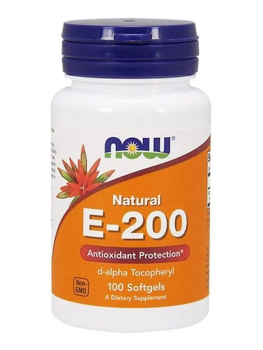 NOW Natural E-200 (100% натуральный витамин Е d-Альфа токоферол) 100 капсул