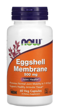 NOW Eggshell Membrane (Мембрана из яичной скорлупы) 500 мг 60 вег капсул