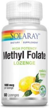 Solaray Methyl Folate Sugar Free Lozenge (Метилфолат ) лимон без сахара 1000 мкг 60 пастилок