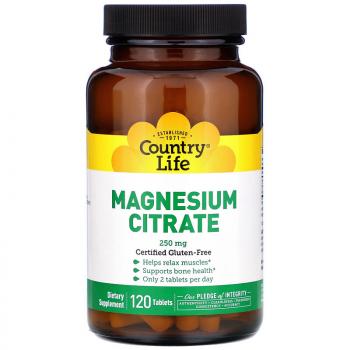 Country Life Magnesium Citrate (Цитрат магния) 250 мг 120 таблеток