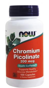 NOW Chromium Picolinate (Пиколинат хрома) 200 мкг 100 капсул