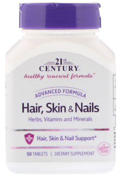 21st Century Hair skin & nails advanced formula (Волосы кожа и ногти усовершенствованная формула) 50 таблеток
