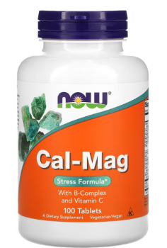 NOW Cal-Mag Stress Formula (кальций, магний, витамин С и витамины группы В) 100 таблеток
