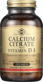 Solgar Calcium Citrate with Vitamin D3 (Цитрат кальция с витамином D3) 120 таблеток.
