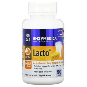 Enzymedica Lacto Most Advanced Dairy Digestion Formula (самая передовая молочная формула для пищеварения) 90 капсул