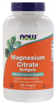 NOW Magnesium Citrate (Цитрат магния) 180 softgel