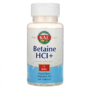 KAL Betaine HCl Plus (бетаина гидрохлорид+) 250 мг 100 таблеток