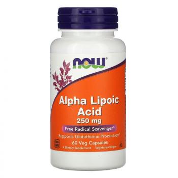 NOW Alpha Lipoic Acid (Альфа Липоевая кислота) 250 мг 60 вег. капсул