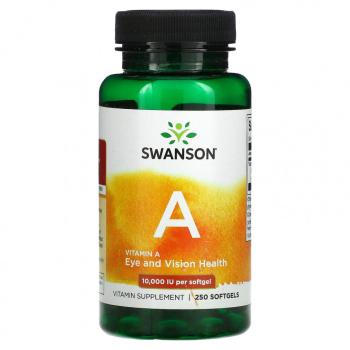 Swanson Vitamin A (Витамин А) 10000 МЕ 250 гелевых капсул