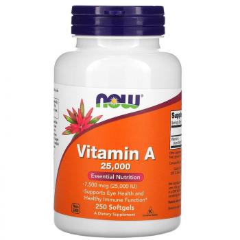 NOW Vitamin A 25000 IU 250 капсул