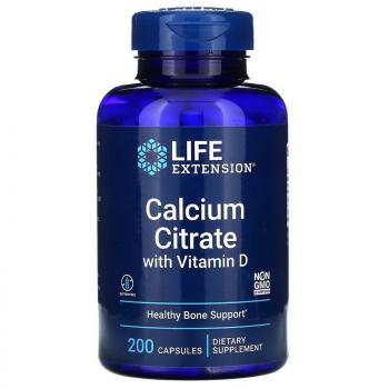 Life Extension Calcium Citrate with Vitamin D (цитрат кальция с витамином D3) 200 капсул