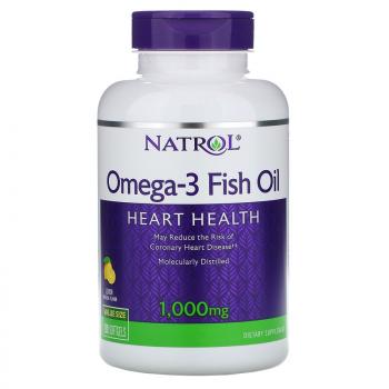 Natrol Omega 3 Fish Oil (Рыбий жир омега-3) натуральный лимонный вкус 1000 мг 150 капсул