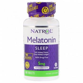 Natrol Melatonin (Мелатонин) 5 мг Time Release медленного высвобождения 100 таблеток