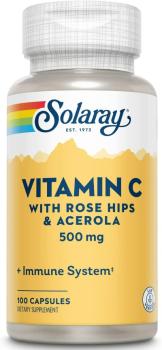 Solaray Vitamin C With Rose Hips & Acerola (Витамин С С Шиповником И Ацеролой) 500 мг 100 капсул