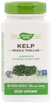Nature's Way Kelp Whole Thallus (бурые водоросли цельное слоевище) 600 мг 180 капсул