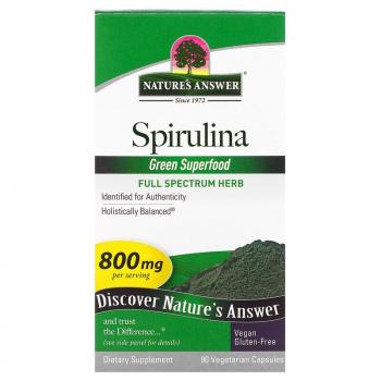 Nature's Answer Spirulina (Спирулина) 400 мг 90 вегетарианских капсул
