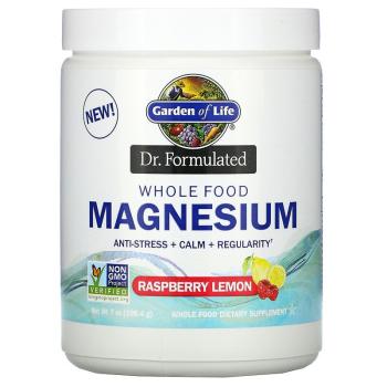 Garden of Life Dr. Formulated Whole Food Magnesium (цельнопищевой магний порошок) малина и лимон 198,4 г