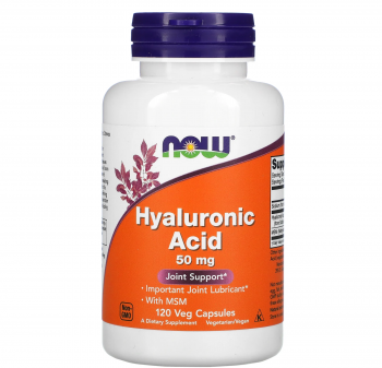 NOW Hyaluronic Acid With MSM (Гиалуроновая кислота с МСМ) 50 мг 120 капсул