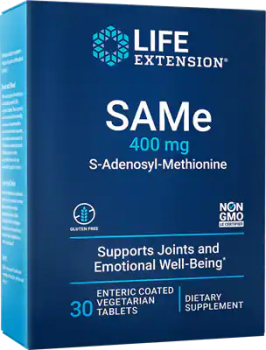 Life Extension SAMe (S-Аденозил-метионин) 400 мг 30 вегетарианских покрытых кишечнорастворимой оболочкой таблеток