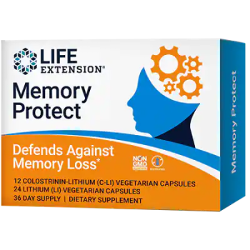Life Extention Memory Protect (Защита памяти) 12 Капсул Колостринина-Лития (CLI) 24 Капсулы лития (Li)
