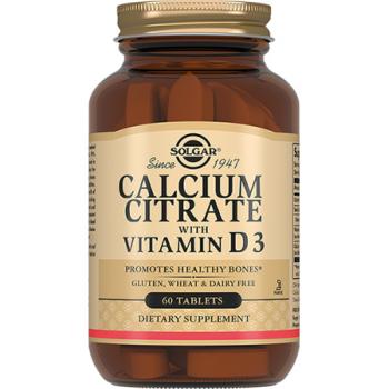 Solgar Calcium Citrate with Vitamin D3 (Цитрат кальция с витамином D3) 60 таблеток, 04/24