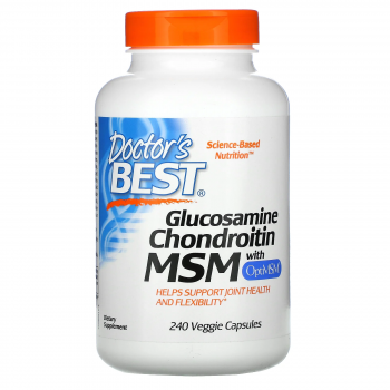 Doctor's Best Best Glucosamine Chondroitin Msm with OptiMSM (Глюкозамин, хондроитин и МСМ с OptiMSM) 240 капсул