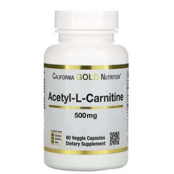 California Gold Nutrition Acetyl-L-Carnitine (Ацетил-L-карнитин) 500 мг 60 капсул