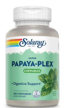 Solaray Super Papaya-Plex свежая мята 180 жевательных таблеток