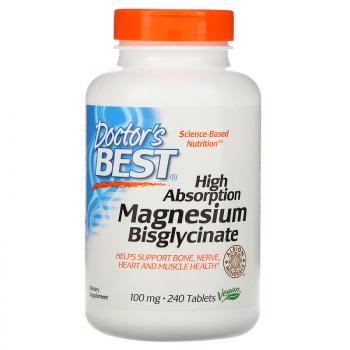 Doctor's Best High Absorption Magnesium Bisglycinate (Бисглицинат магний с высокой степенью всасывания) 240 таблеток