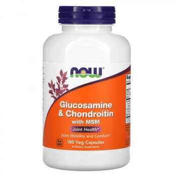 NOW Glucosamine & Chondroitine with MSM (Глюкозамин и хондроитин с МСМ) 180 капсул