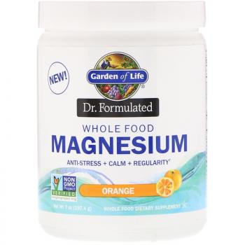 Garden of Life Dr. Formulated Whole Food Magnesium (цельнопищевой магний порошок) с апельсиновым вкусом 197,4 г