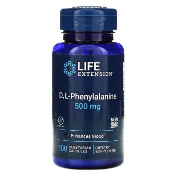 Life Extension D, L-Phenylalanine (D, L-фенилаланин) 500 мг 100 капсул