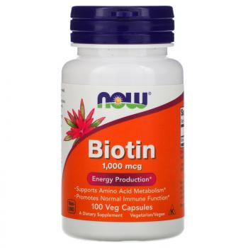 NOW Biotin (Биотин) 1000 мкг 100 капсул