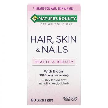 Nature's Bounty Optimal Solutions Hair, Skin and Nails (средство для здоровья волос кожи и ногтей) 60 капсул