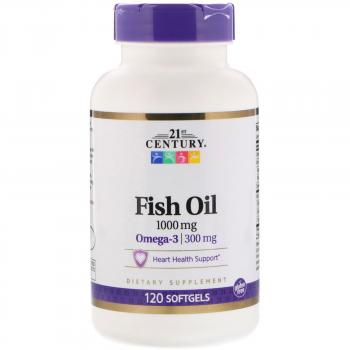 21st Century Fish Oil (Omega-3) 1000 мг 120 капсул