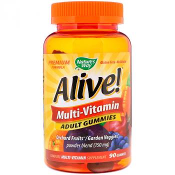 Nature's Way Alive! Мультивитамины для взрослых со вкусом фруктов 90 жевательных конфет