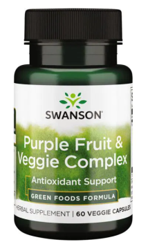 Swanson Purple Fruit & Veggie Complex (Фиолетовый фруктово-овощной комплекс) 400 мг 60 вег капсул