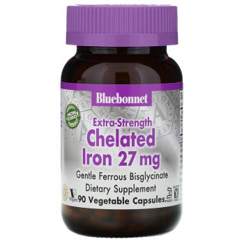 Bluebonnet Nutrition Chelated Iron (Хелатное железо) 27 мг 90 капсул