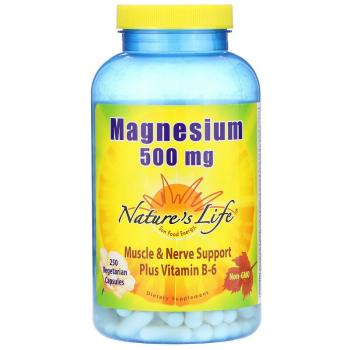 Nature's Life Magnesium (магний) 500 мг 250 вегетарианских капсул