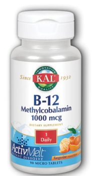 KAL B-12 Methylcobalamin ActivMelt 1000 mcg (Метилкобаламин) мандарин 1000 мкг 90 микро таблеток