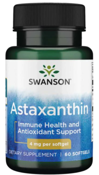 Swanson Astaxanthin (Астаксантин) 4 мг 60 капсул, срок годности  03/2024