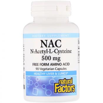 Natural Factors NAC N-ацетил-L цистеин 500 мг 90 капсул