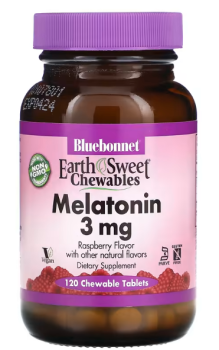 Bluebonnet Nutrition EarthSweet Chewables Melatonin (мелатонин) малина 3 мг 120 жевательных таблеток